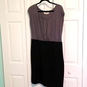 Loft sleeveless dress grey and black size 12